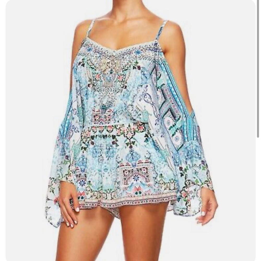 SOLDxxx Camilla silk V-Neck Romper Medium